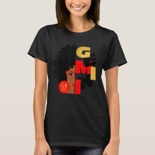 Camiseta Meia face Gemini Black Queen Birthday Zodiac Curl