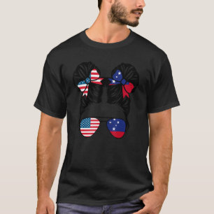 Camiseta Meia garota americana Samoan USA Samoa Flag Gift
