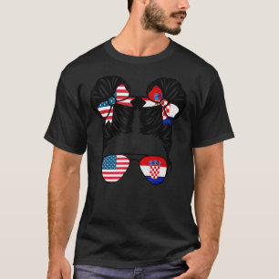 Camiseta Meia garota croata americana Bandeira Croácia