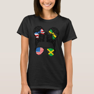 Camiseta Meia garota jamaicana americana bandeira da Jamaic
