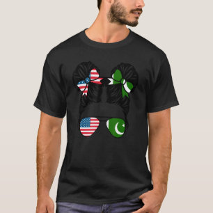Camiseta Meia garota paquistanesa americana do Paquistão F