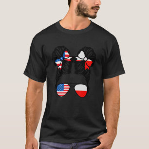 Camiseta Meia garota polonesa americana Polônia Flag Pat