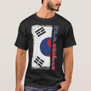 Camiseta Meia Grafia Americana Coreana - Engraçado Sul Core