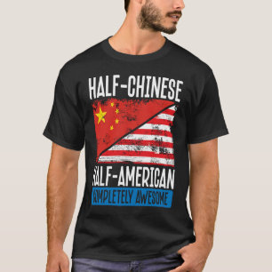 Camiseta Meia Impressão Chinesa Metade Americana Completame