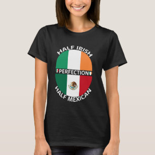 Camiseta Meia Irlanda Irlandesa Metade do México Bandeiras 