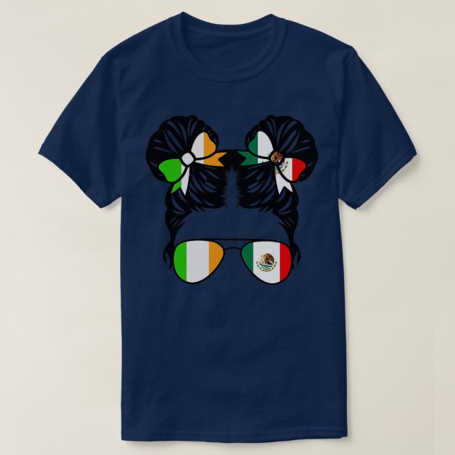 Camiseta Meia Irlandesa Metade Irlandesa Rapariga Mexicana  (Frente do Design)