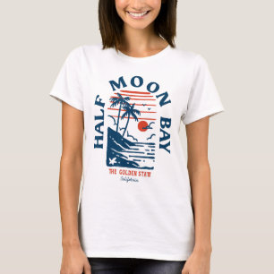 Camiseta Meia Lua Y Califórnia Retro Surfista Praia Vintage