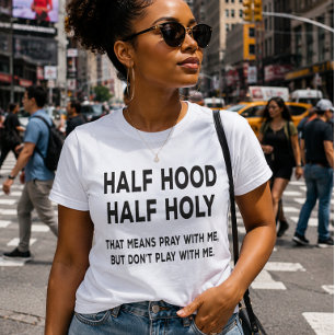 Camiseta Meia-meia-altura engraçada Meia-camisa sagrada