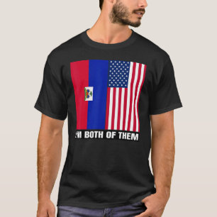 Camiseta Meia-metade americana do patrimônio haitiano e roo