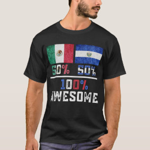 Camiseta Meia metade mexicana do orgulho salvadoresiano Méx