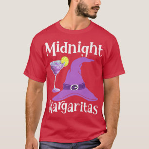 Camiseta Meia-Noite Engraçado Margaritas Bebendo Halloween
