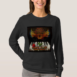 Camiseta Meia-noite na Cabeça Longa das Mulheres de Pianoto