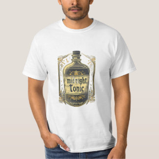 Camiseta Meia-noite Tonic Vintage Potion Botão Halloween T-