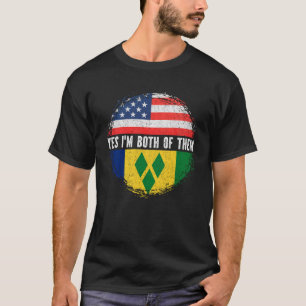Camiseta Meia-Rua Americana Half Vincentian USA Flag Vincen