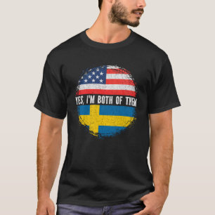 Camiseta Meia-Suecia americana sueca
