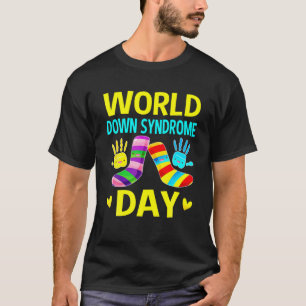 Camiseta Meias de Consciência do Dia Mundial da Síndrome de