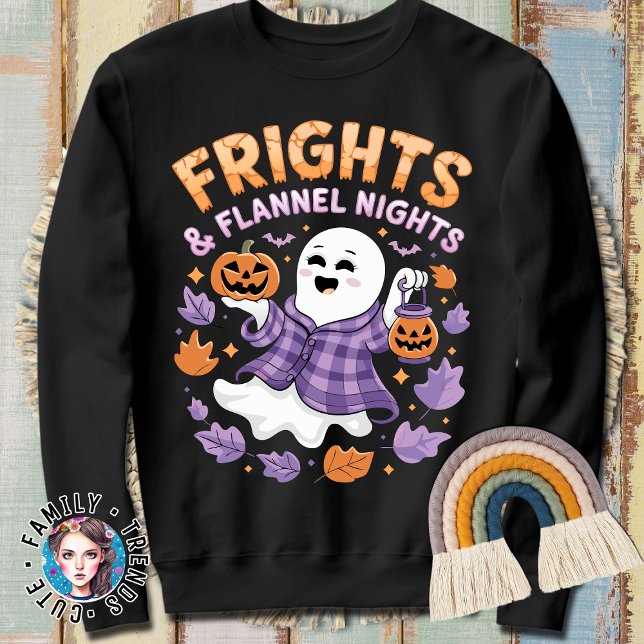 Camiseta Meias de Halloween e Noites de Flannel Fantasma Cu (Criador carregado)