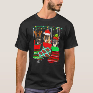 Camiseta Meias de Natal de Cachorro Pastor Alemão Xmas Pija