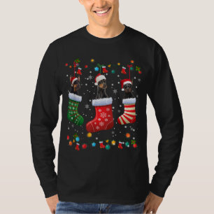Camiseta Meias de Natal Doberman Engraçado Xmas Pajama Dog 