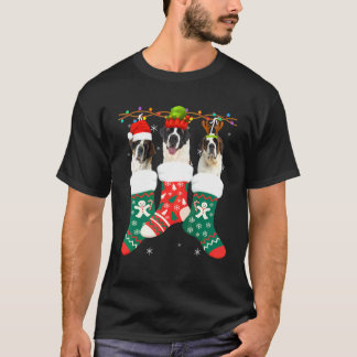 Camiseta Meias De Natal Dog Bernard  Pijama De Natal Pet Ca