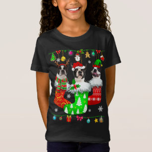 Camiseta Meias de Natal Pajama Boston Terrier Dog Puppy Lo