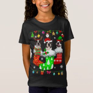 Camiseta Meias de Natal Pajama Boston Terrier Dog Puppy Lo