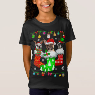 Camiseta Meias de Natal Pajama Cachorro Francês Cachorro Pu
