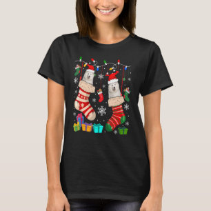Camiseta Meias de Natal Pajama Samoyed Dog Puppy