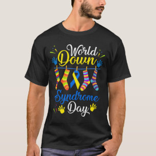 Camiseta Meias de Sensibilização para o Dia da Síndrome de 