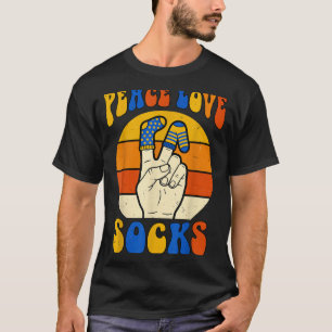 Camiseta Meias retrô paz amor trissomia 21 conscientização 