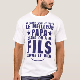 Camiseta meilleur papa fils comme le mien citation famille