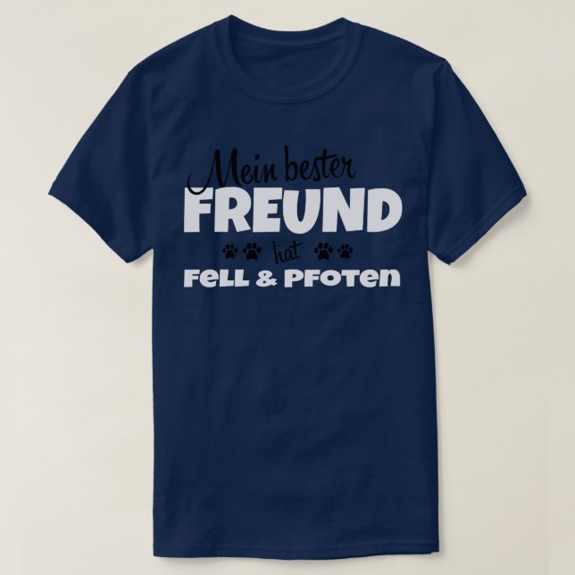 Camiseta Mein Bester Freund Hat Cell Und Pfoten (Frente do Design)