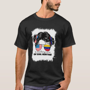 Camiseta Meio Americano E Venezuelano Usa Bandeira Da Venez