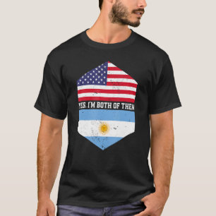 Camiseta Meio americano Half Argentino USA Flag Argentina
