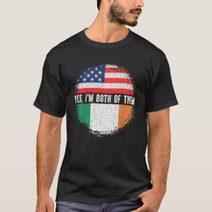 Camiseta Meio Americano Half Irish USA Flag Heritage