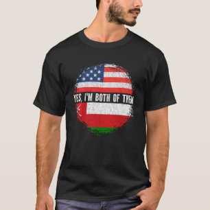 Camiseta Meio americano Half Omani EUA Flag Oman Heritage