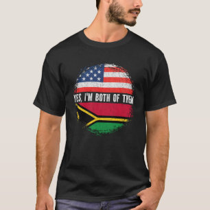 Camiseta Meio Americano Half Vanuatuan EUA Flag Vanuatu