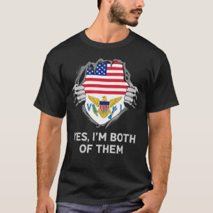 Camiseta Meio Americano Meia Virgem Britânica Islander Mens