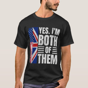 Camiseta Meio americano meio britânico bandeira dos EUA rei
