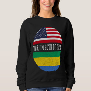 Camiseta Meio Americano Meio Gabonês Bandeira dos EUA Gabão