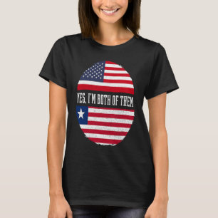 Camiseta Meio Americano Meio Liberiano EUA Bandeira Libéria
