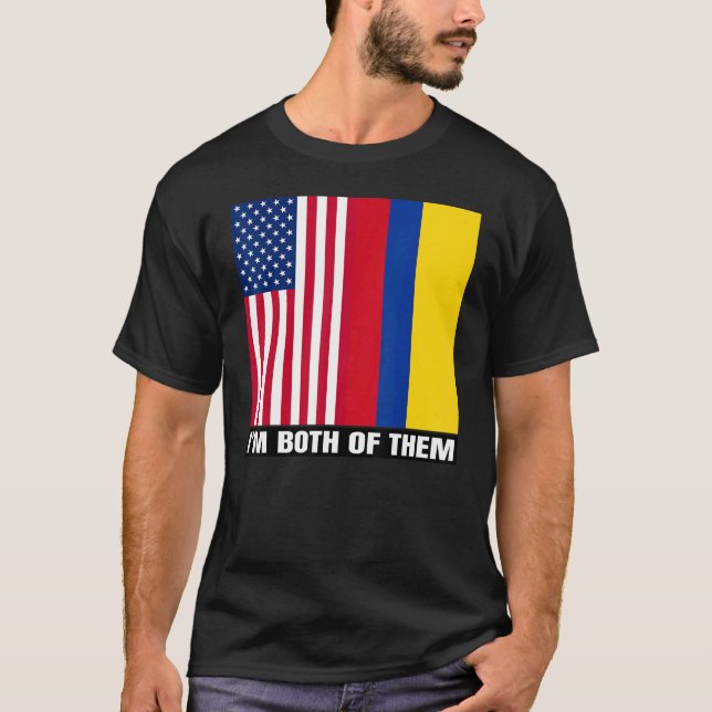 Camiseta Meio Americano Meio Patrimônio Colombiano EUA & Co (Frente)
