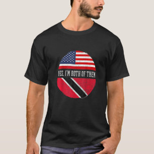 Camiseta Meio Americano Meio Trinbagoniano Bandeira EUA Tri