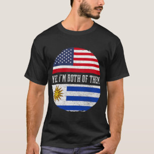 Camiseta Meio-Americano Meio-uruguaio EUA Bandeira Uruguai