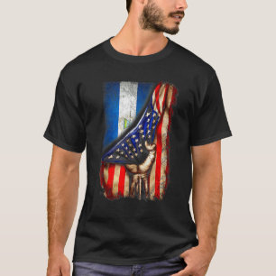 Camiseta Meio americano metade bandeira da Nicarágua Mão Ni