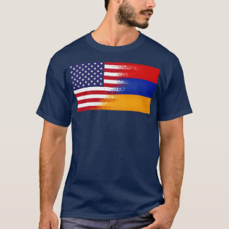 Camiseta Meio armênio - Half American Funny presente