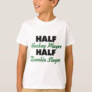 Camiseta Meio assassino do zombi do jogador de hóquei meio
