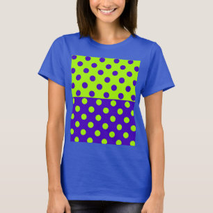 Camiseta Meio Azul Verde Padrão de Bolinhas Design