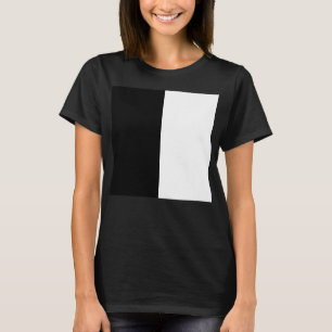 Camiseta meio branco meio preto, meio preto meio branco