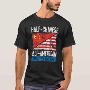 Camiseta Meio Chinês Meio Americano Completamente Incrível